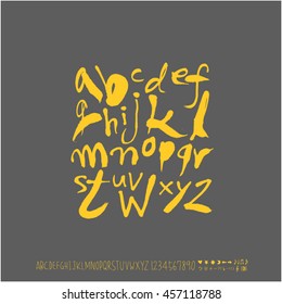 Alphabet & number / handwriting - vector