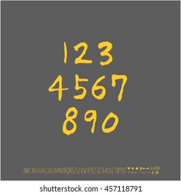 Alphabet & number / handwriting - vector