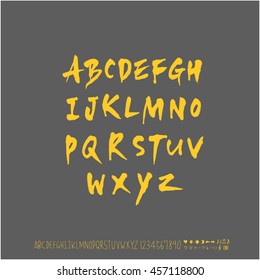Alphabet & number / handwriting - vector