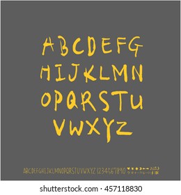 Alphabet & number / handwriting - vector
