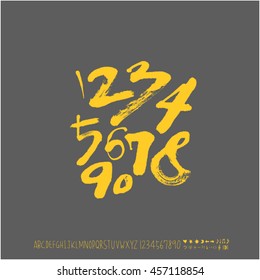 Alphabet & number / handwriting - vector