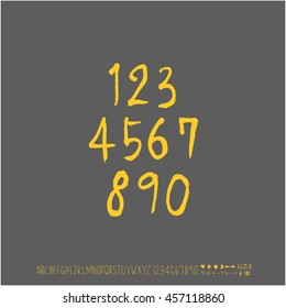 Alphabet & number / handwriting - vector
