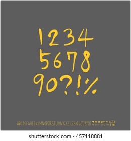 Alphabet & number / handwriting - vector