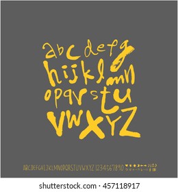 Alphabet & number / handwriting - vector