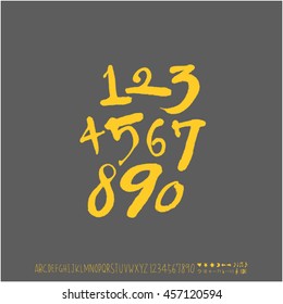 Alphabet & number / handwriting - vector