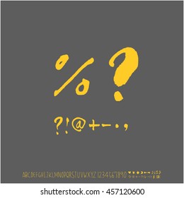 Alphabet & number / handwriting - vector