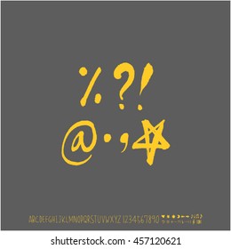 Alphabet & number / handwriting - vector