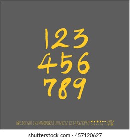 Alphabet & number / handwriting - vector