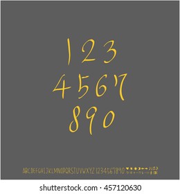 Alphabet & number / handwriting - vector