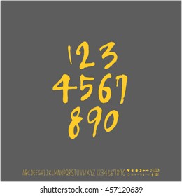 Alphabet & number / handwriting - vector