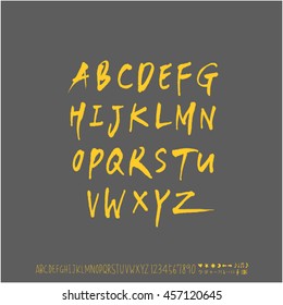 Alphabet & number / handwriting - vector