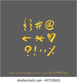 Alphabet & number / handwriting - vector