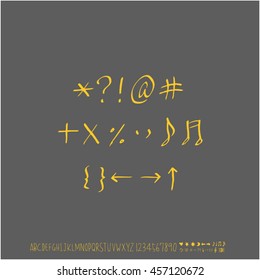 Alphabet & number / handwriting - vector