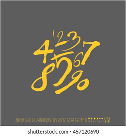 Alphabet & number / handwriting - vector
