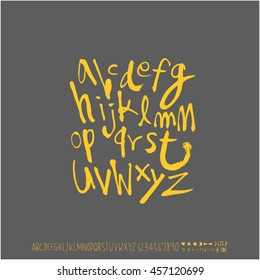 Alphabet & number / handwriting - vector