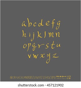 Alphabet & number / handwriting - vector