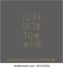 Alphabet & number / handwriting - vector