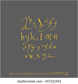 Alphabet & number / handwriting - vector
