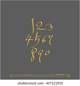 Alphabet & number / handwriting - vector