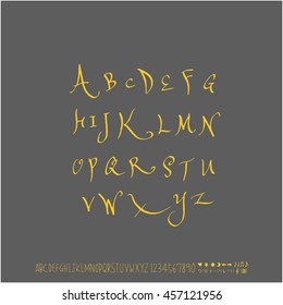Alphabet & number / handwriting - vector