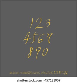Alphabet & number / handwriting - vector