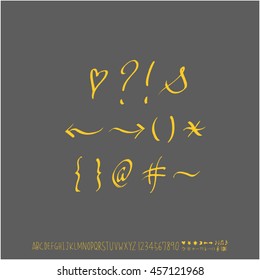 Alphabet & number / handwriting - vector