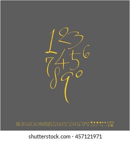 Alphabet & number / handwriting - vector