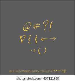 Alphabet & number / handwriting - vector