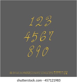 Alphabet & number / handwriting - vector