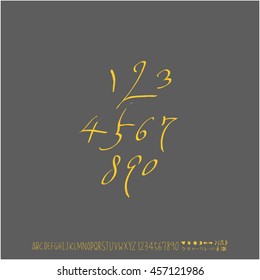 Alphabet & number / handwriting - vector