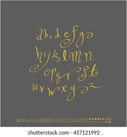 Alphabet & number / handwriting - vector