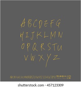 Alphabet & number / handwriting - vector