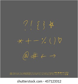 Alphabet & number / handwriting - vector