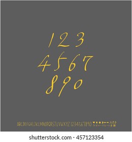 Alphabet & number / handwriting - vector
