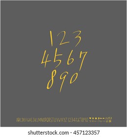 Alphabet & number / handwriting - vector