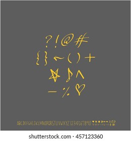 Alphabet & number / handwriting - vector