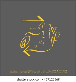 Alphabet & number / handwriting - vector