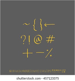 Alphabet & number / handwriting - vector