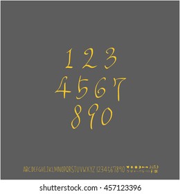 Alphabet & number / handwriting - vector