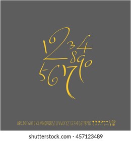Alphabet & number / handwriting - vector