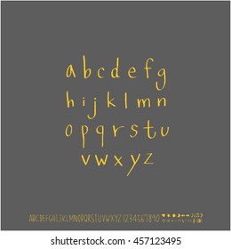 Alphabet & number / handwriting - vector