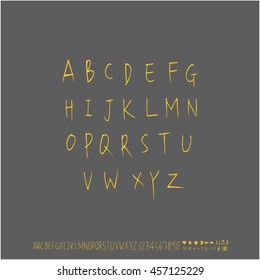 Alphabet & number / handwriting - vector