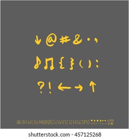 Alphabet & number / handwriting - vector