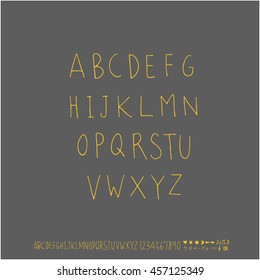 Alphabet & number / handwriting - vector
