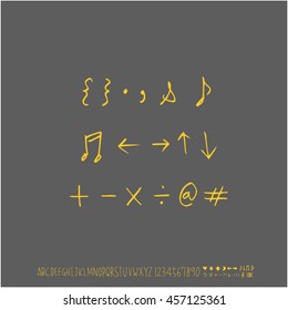 Alphabet & number / handwriting - vector