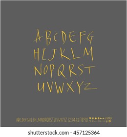 Alphabet & number / handwriting - vector
