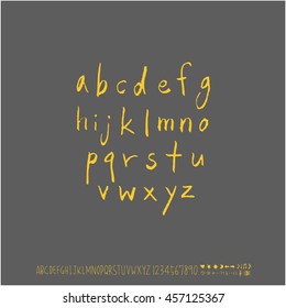 Alphabet & number / handwriting - vector