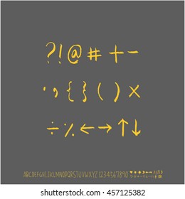 Alphabet & number / handwriting - vector
