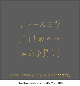 Alphabet & number / handwriting - vector