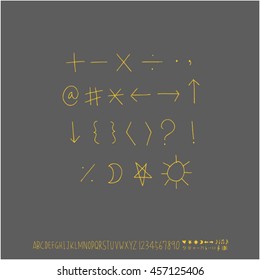 Alphabet & number / handwriting - vector